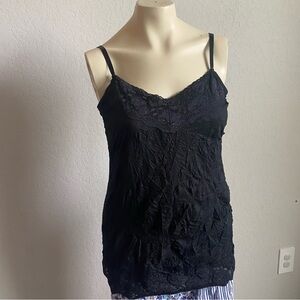 Whimsigoth Lace Trim Tank Top Size Large Y2K Fairy Grunge Goth Sheer Witchy